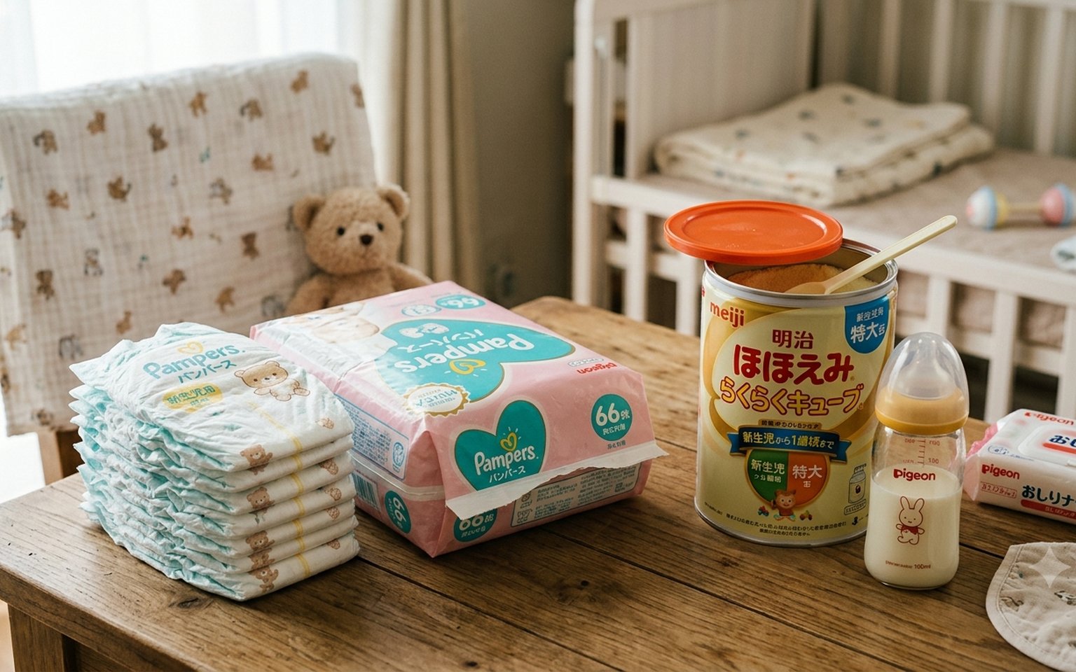乳児用おむつとミルク・哺乳瓶