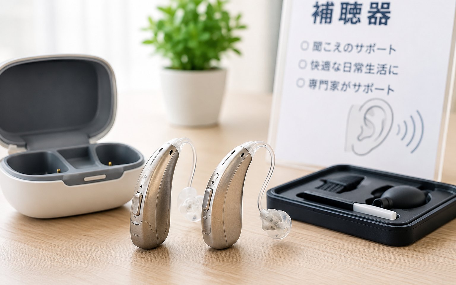 補聴器と充電ケース